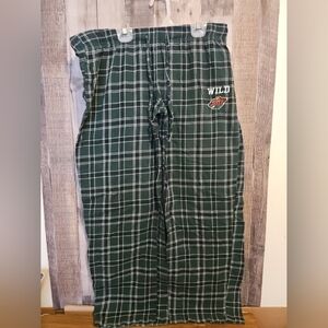 Minnesota Wild Pants Womens Medium Green Red Flannel Pajamas Lounge NHL Hockey